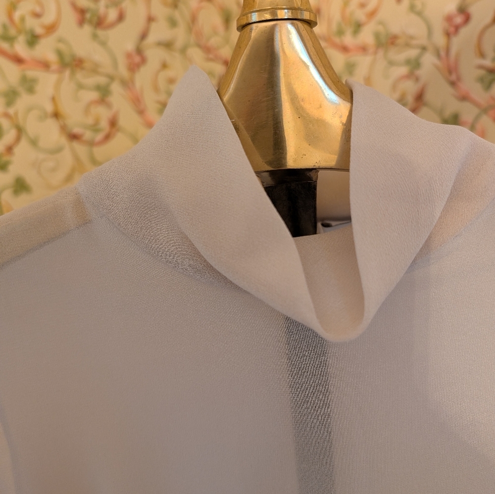 Prabal Gurung Silk Mockneck layered sleeve blouse size 8 - Picture 3 of 10